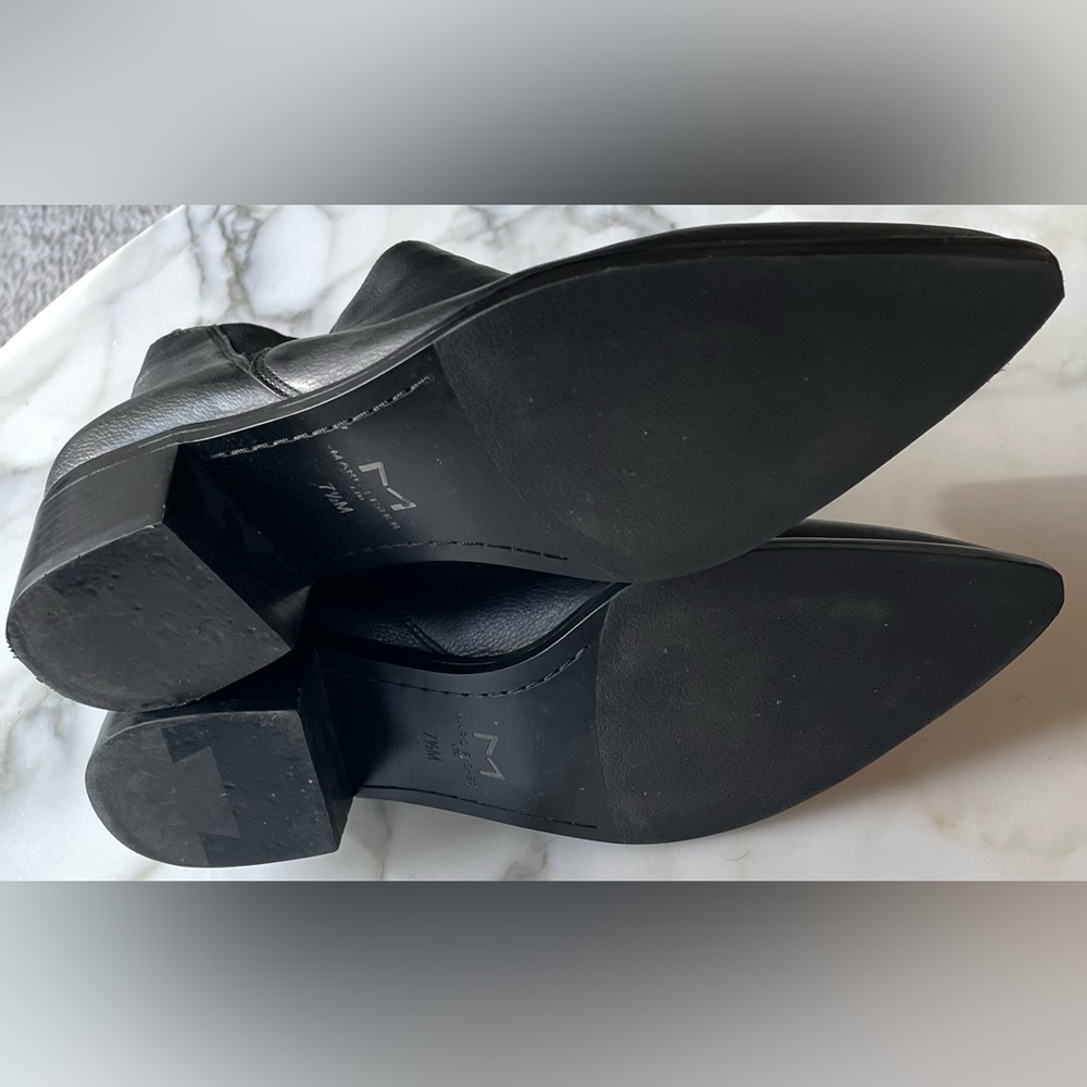 Marc Fisher Yale Pointy Toe Chelsea Booties, Black Leather, Size 7.5 - Picture 7 of 12